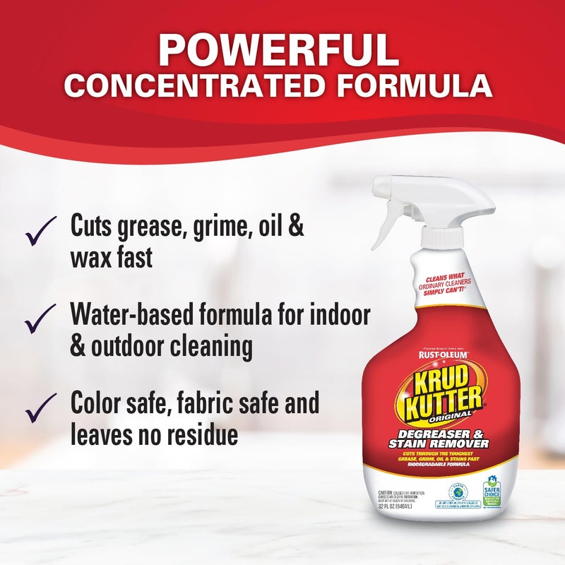 Krud Kutter KK326-6PK Original Concentrated Cleaner/Degreaser Stain Remover Spray, 32 oz, 6 Pack - Image 3